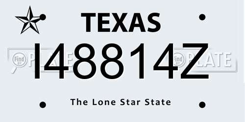 I48814Z Texas License Plate