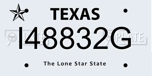 I48832G Texas License Plate