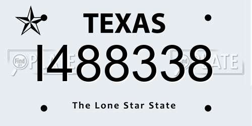 I488338 Texas License Plate