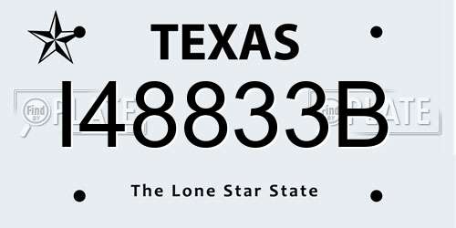 I48833B Texas License Plate