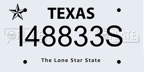 I48833S Texas License Plate