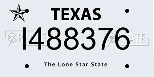 I488376 Texas License Plate