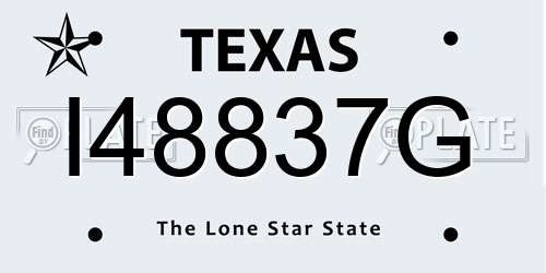 I48837G Texas License Plate