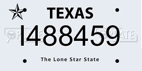 I488459 Texas License Plate