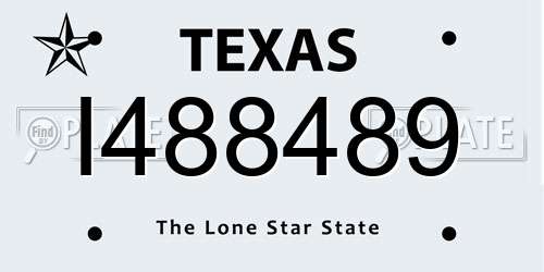 I488489 Texas License Plate