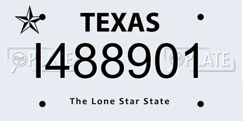 I488901 Texas License Plate