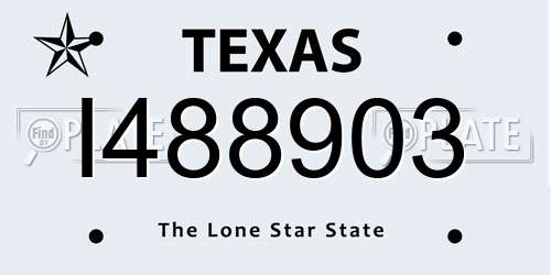 I488903 Texas License Plate