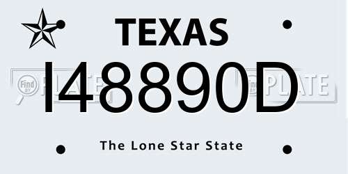 I48890D Texas License Plate