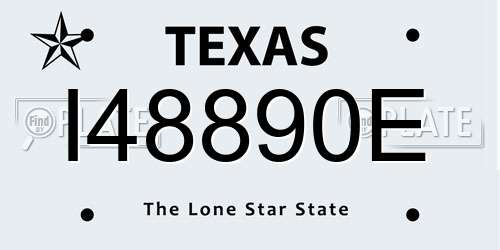 I48890E Texas License Plate