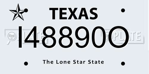 I48890O Texas License Plate