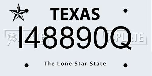 I48890Q Texas License Plate