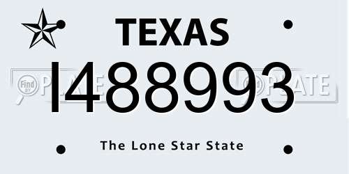I488993 Texas License Plate