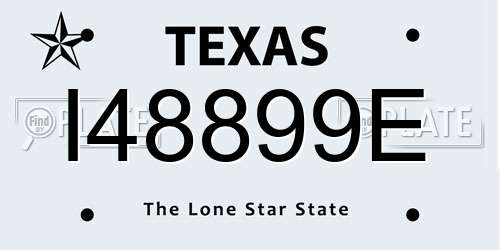 I48899E Texas License Plate