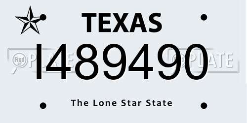I489490 Texas License Plate