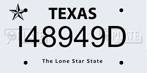 I48949D Texas License Plate