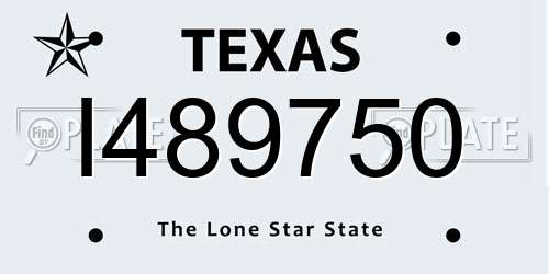 I489750 Texas License Plate