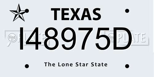 I48975D Texas License Plate