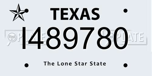 I489780 Texas License Plate