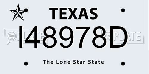 I48978D Texas License Plate