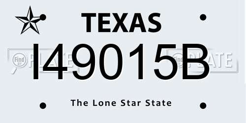 I49015B Texas License Plate