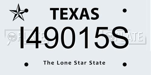 I49015S Texas License Plate