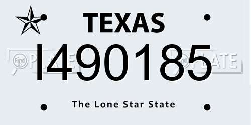 I490185 Texas License Plate