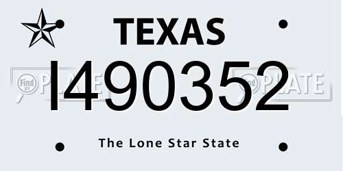 I490352 Texas License Plate
