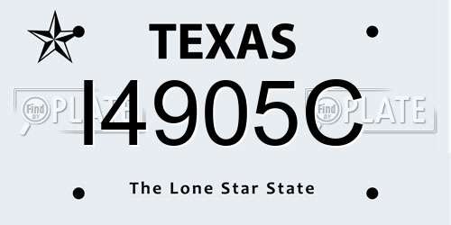 I4905C Texas License Plate