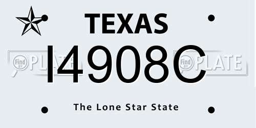I4908C Texas License Plate