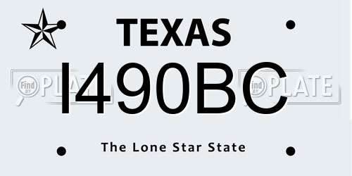 I490BC Texas License Plate