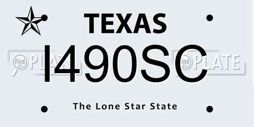 I490SC Texas License Plate