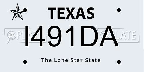 I491DA Texas License Plate