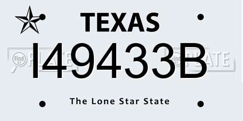 I49433B Texas License Plate