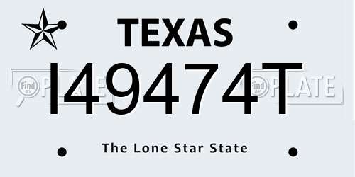 I49474T Texas License Plate
