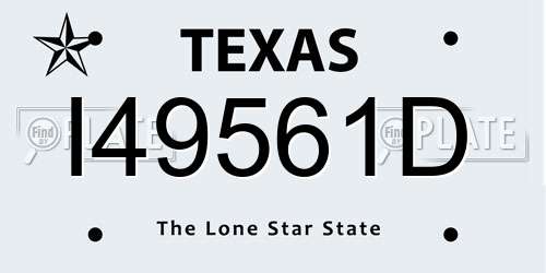 I49561D Texas License Plate