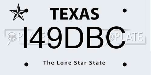 I49DBC Texas License Plate