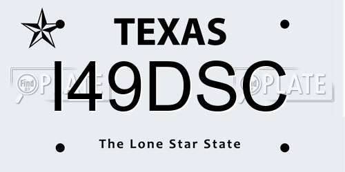 I49DSC Texas License Plate