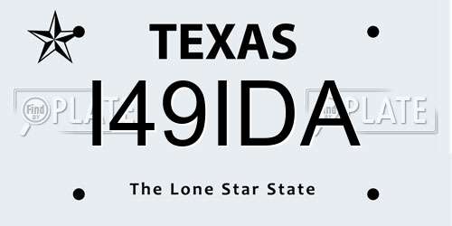 I49IDA Texas License Plate