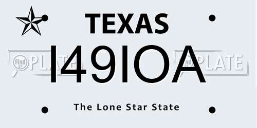 I49IOA Texas License Plate