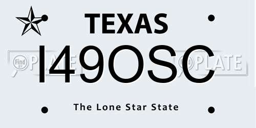 I49OSC Texas License Plate