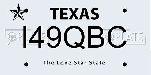 I49QBC Texas License Plate