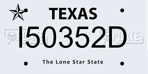 I50352D Texas License Plate