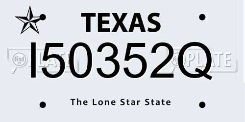 I50352Q Texas License Plate