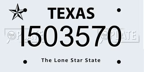 I503570 Texas License Plate
