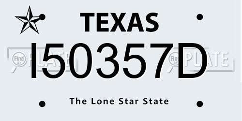 I50357D Texas License Plate