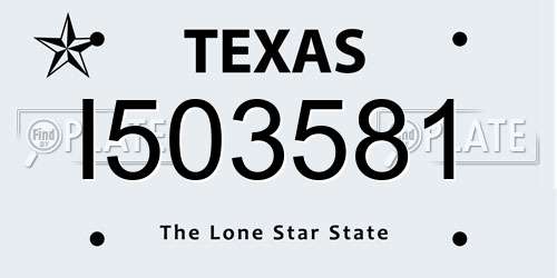 I503581 Texas License Plate
