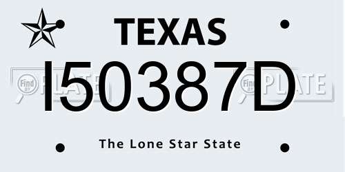 I50387D Texas License Plate