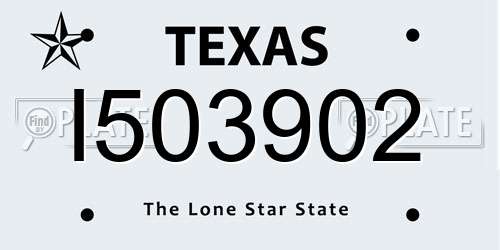 I503902 Texas License Plate