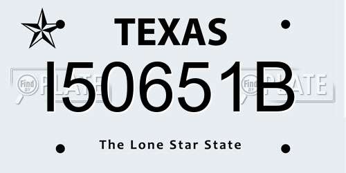 I50651B Texas License Plate