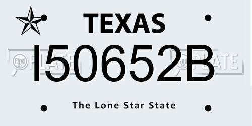 I50652B Texas License Plate